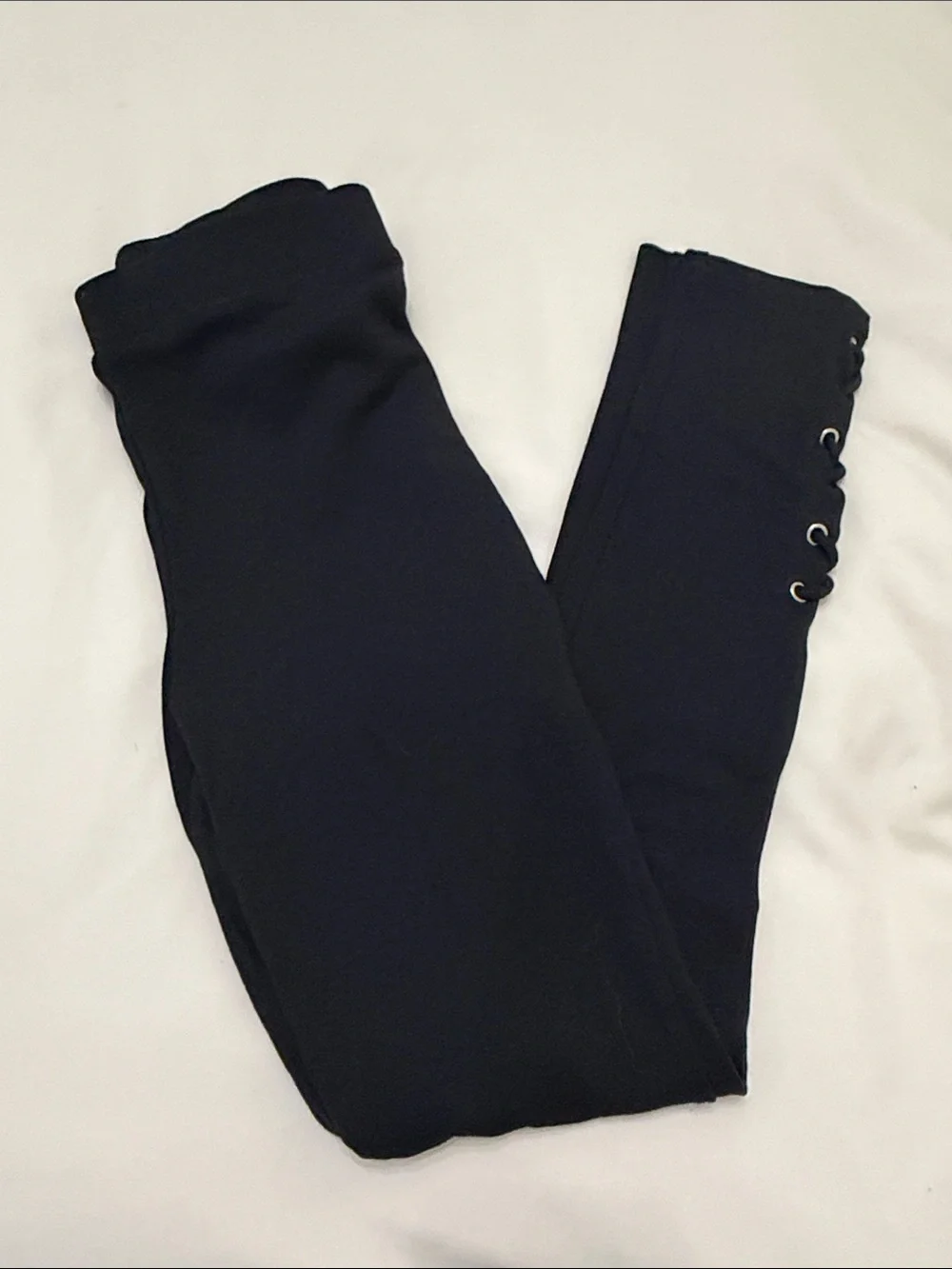 Forever 21 Women's Black Leggings with Side Lace-Up Detail Size XS